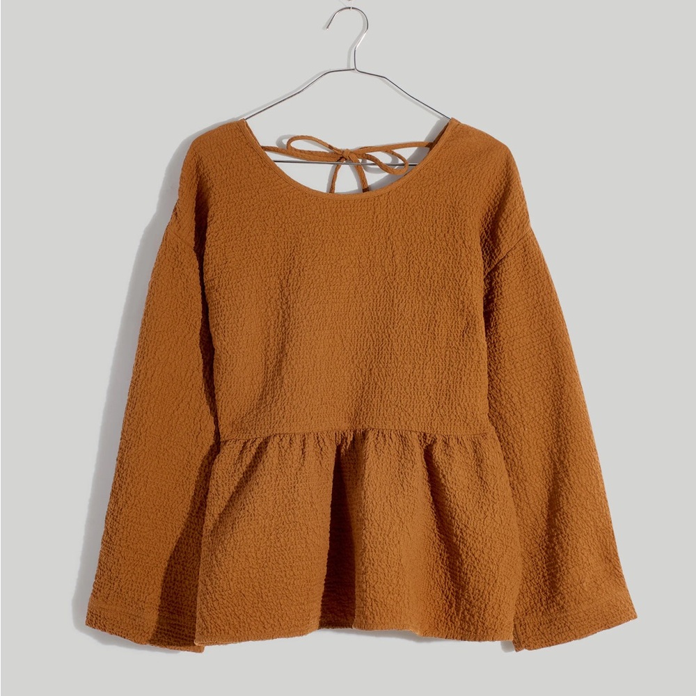 Madewell Plus Peplum Open-Back Top NWT